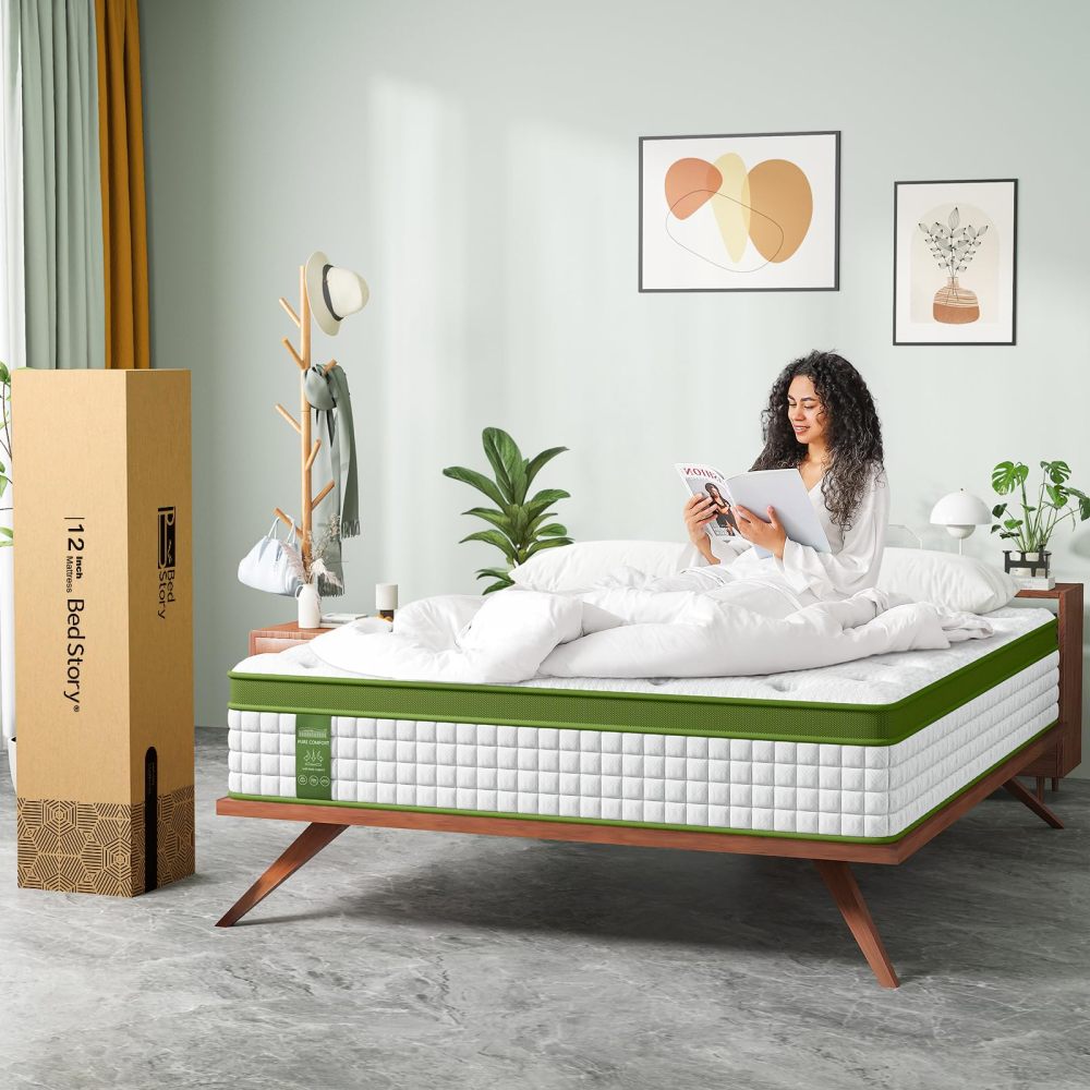 12 Inch Hybrid Mattress in a Box with Gel Memory Foam and Pocket Springs, Pressure Relief & Motion Isolation, CertiPUR-Us Certified