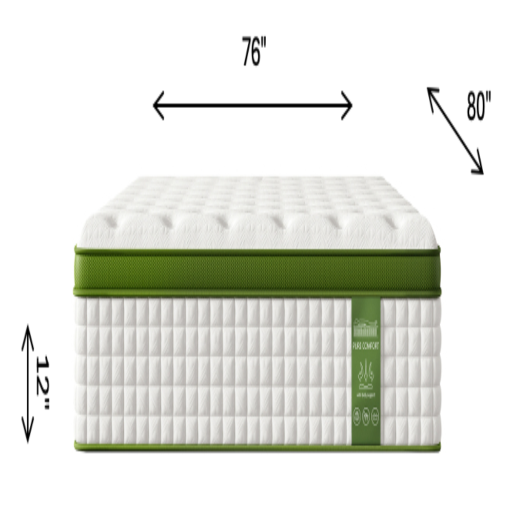 12 Inch Hybrid Mattress in a Box with Gel Memory Foam and Pocket Springs, Pressure Relief & Motion Isolation, CertiPUR-Us Certified