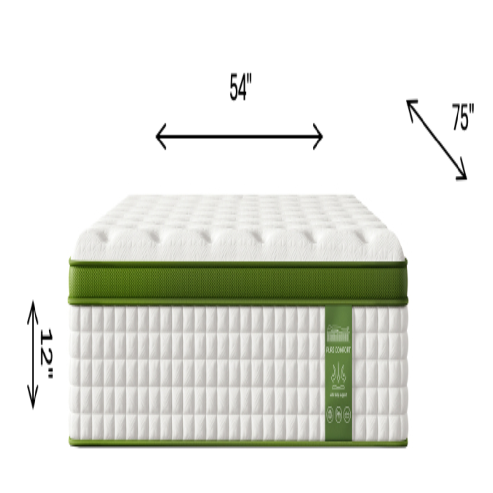 12 Inch Hybrid Mattress in a Box with Gel Memory Foam and Pocket Springs, Pressure Relief & Motion Isolation, CertiPUR-Us Certified