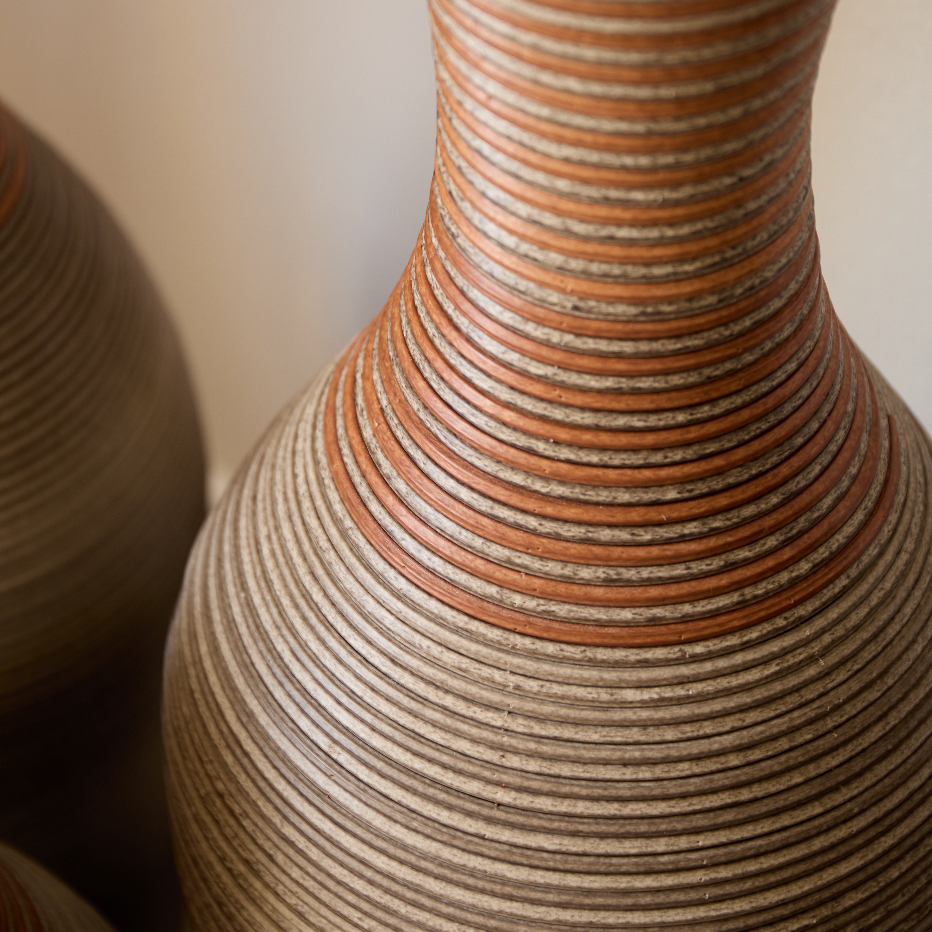 Hand-Woven PVC Rattan Vases, Set of 3 Decorative Floor Vases, Pure Handmade Imitation Rattan Vases for Farmhouse Home Decor