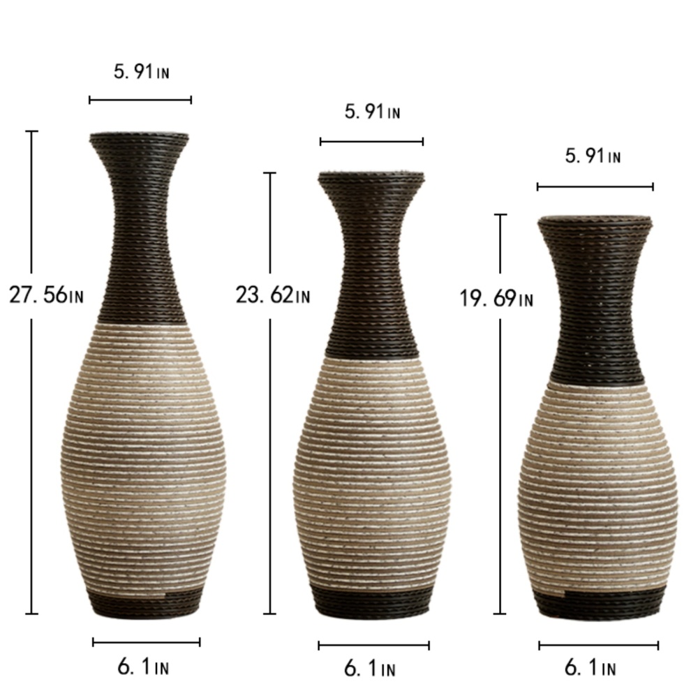 Desktop Vase, Decorative Floor Vase, Classic and Neat Floor Vase, High Independent Flower Stand, Artificial Vine Vase, PVC Floor Vase, Home Decoration Flower Stand Set of 3 pieces