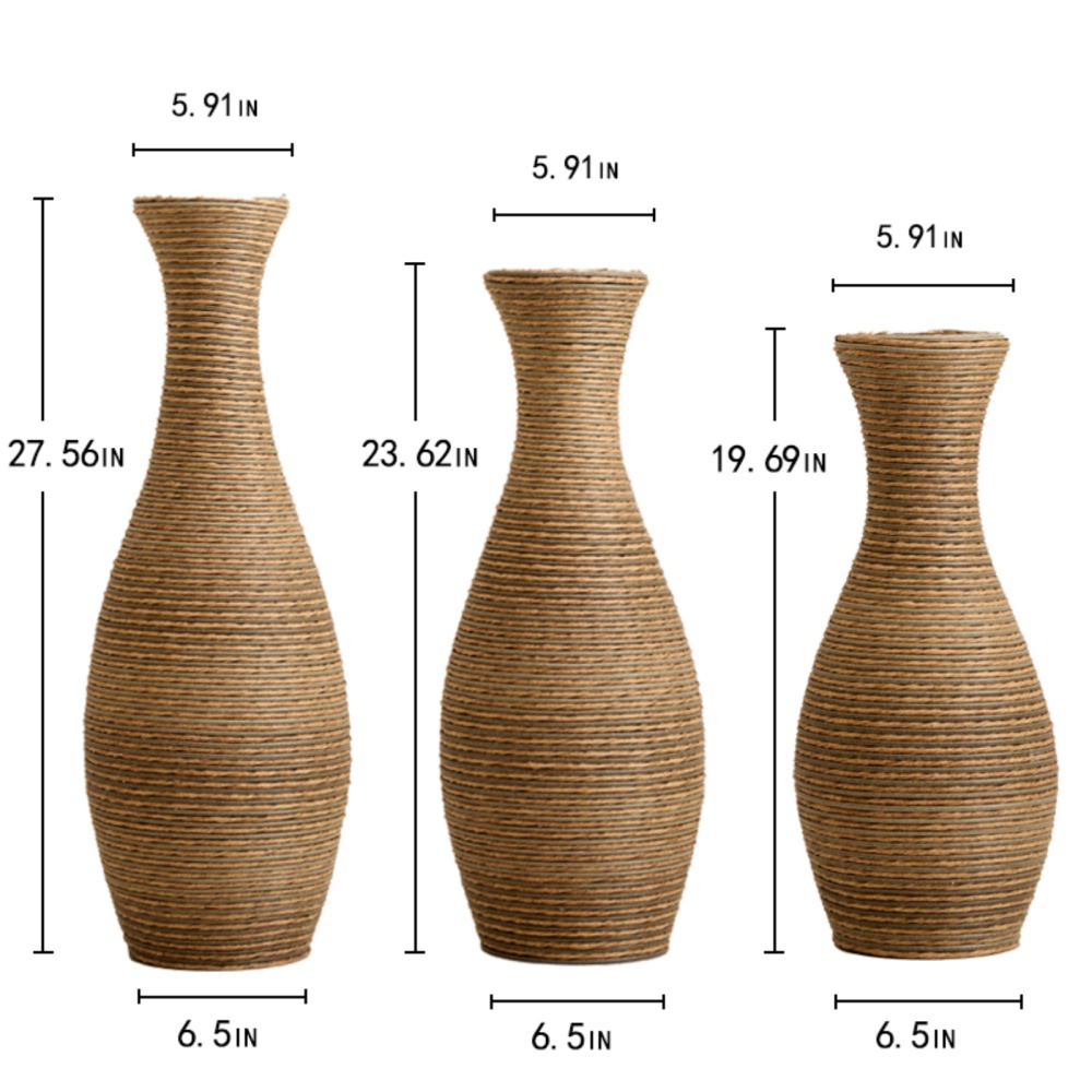 Desktop Vase, Decorative Floor Vase, Classic and Neat Floor Vase, High Independent Flower Stand, Artificial Vine Vase, PVC Floor Vase, Home Decoration Flower Stand Set of 3 pieces