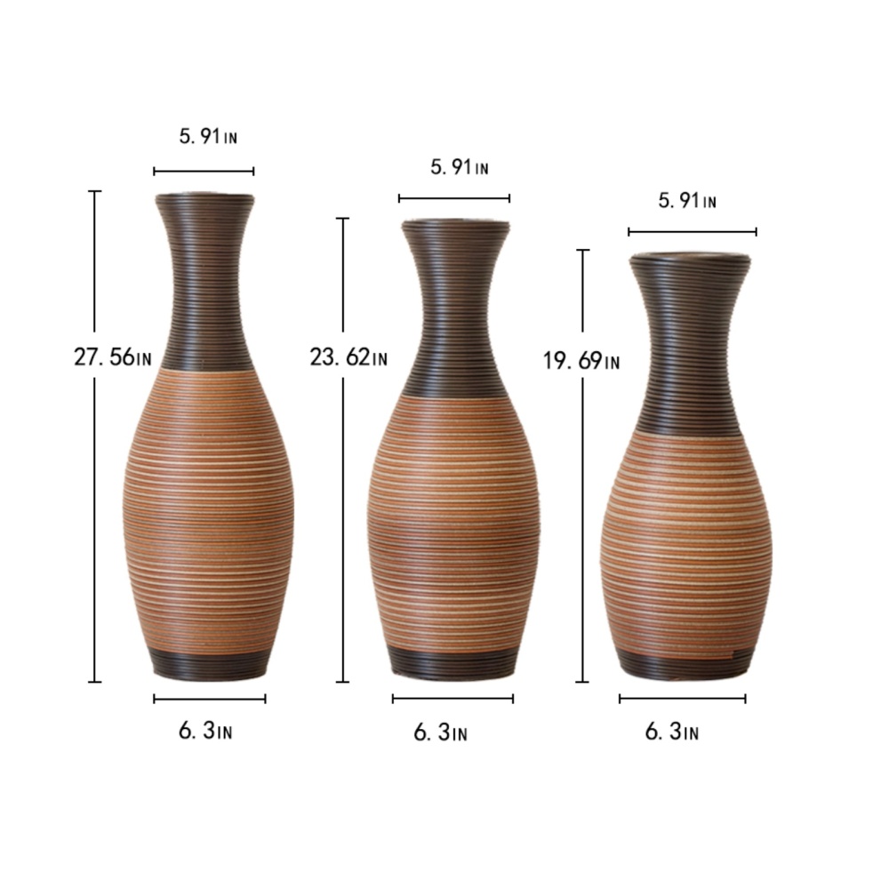Desktop Vase, Decorative Floor Vase, Classic and Neat Floor Vase, High Independent Flower Stand, Artificial Vine Vase, PVC Floor Vase, Home Decoration Flower Stand Set of 3 pieces