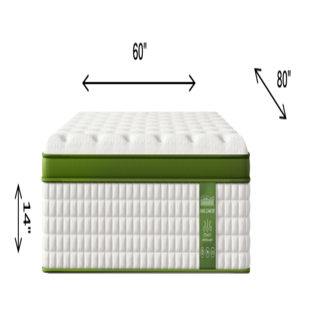 14 Inch Hybrid Mattress in a Box with Gel Memory Foam and Pocket Springs, Pressure Relief & Motion Isolation, CertiPUR-Us Certified