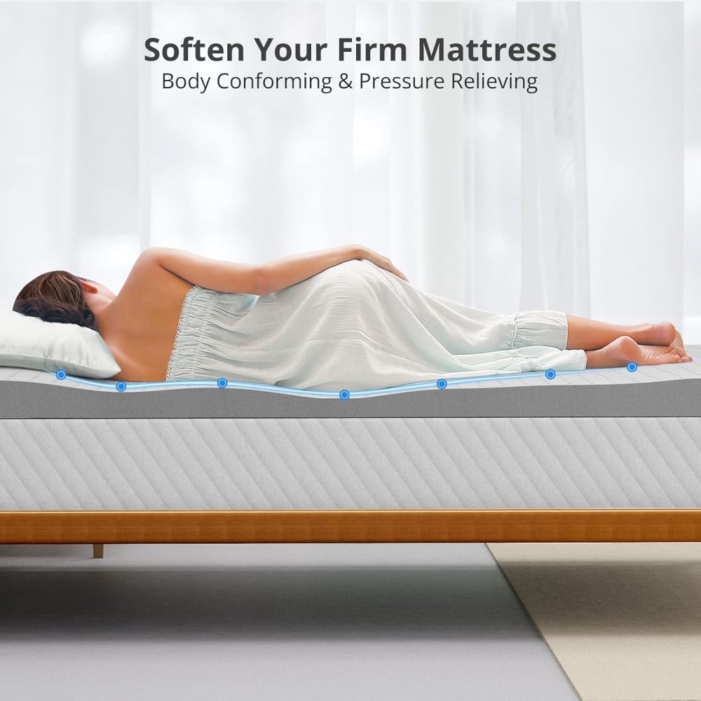 3 Inch Mattress Topper,Gel Memory Foam Mattress Topper Double Bed Topper for Soft & Cooling Sleep, Pressure Relieve, CertiPUR-US Certified