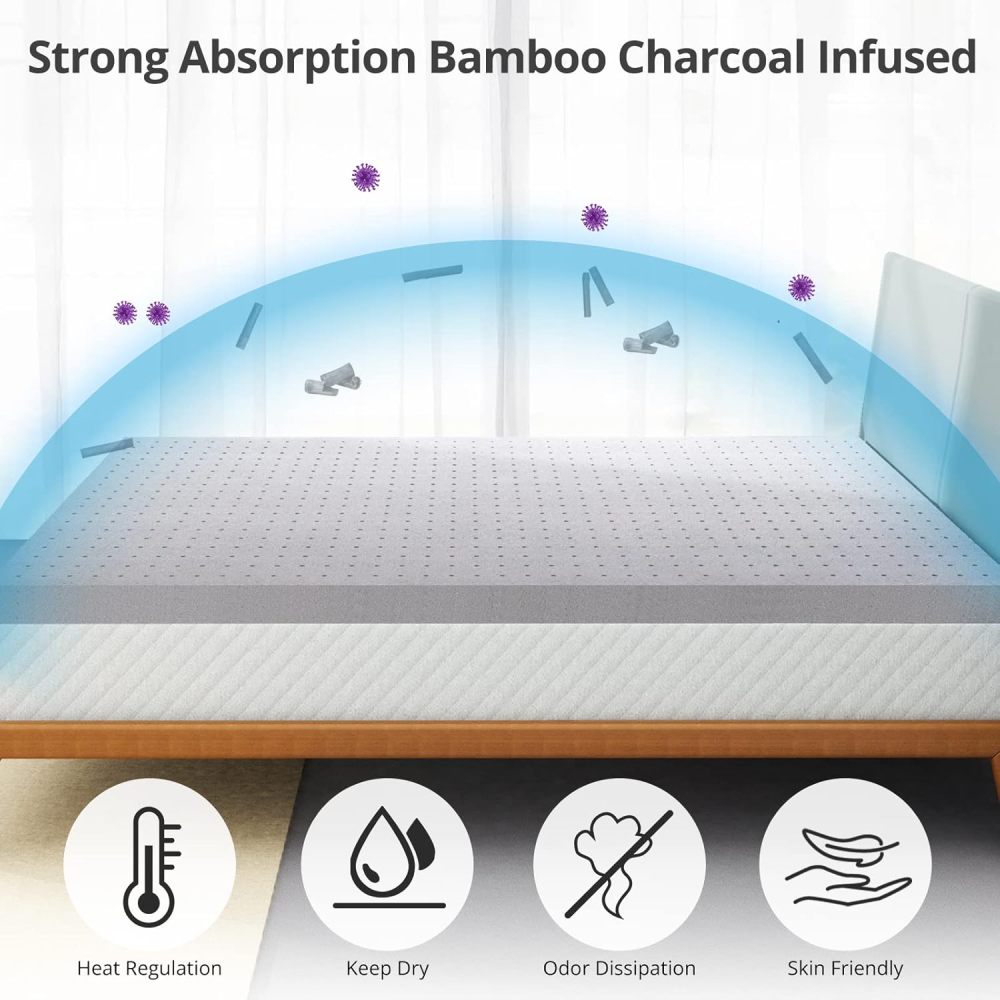 3 Inch Mattress Topper,Gel Memory Foam Mattress Topper Double Bed Topper for Soft & Cooling Sleep, Pressure Relieve, CertiPUR-US Certified