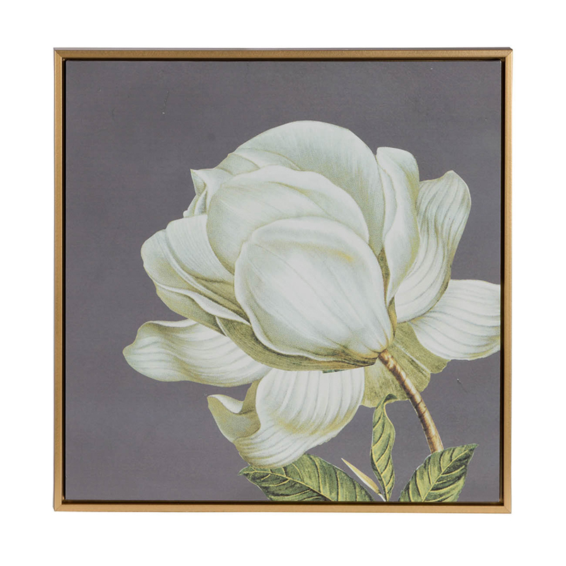 Set of 4 White and Gold Botanical Wall Art Prints, Home Decor for Living Room Dining Room Bedroom Hallway, 20” x 20”