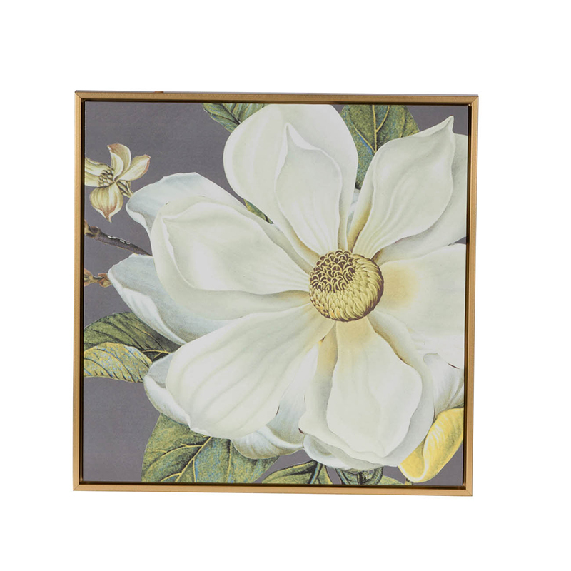 Set of 4 White and Gold Botanical Wall Art Prints, Home Decor for Living Room Dining Room Bedroom Hallway, 20” x 20”