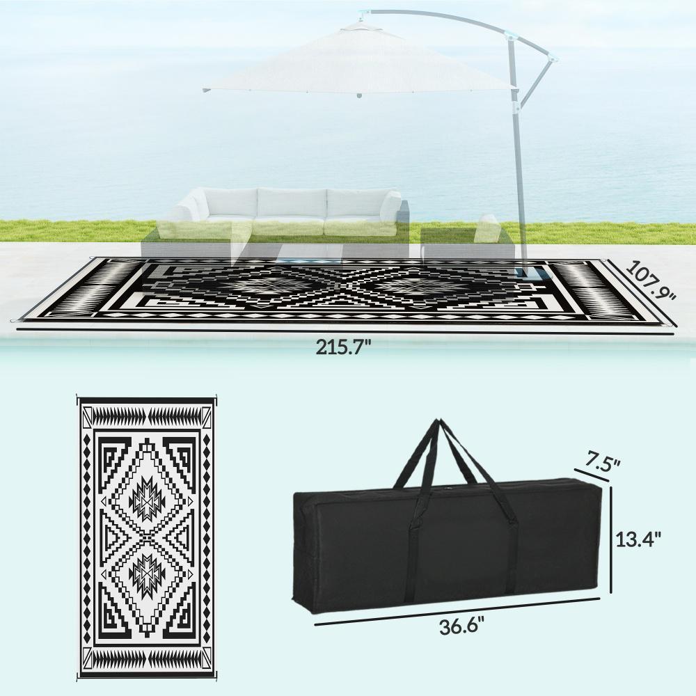 Outdoor Rug,Reversible Outdoor Rug, Waterproof Plastic Straw with Carry Bag