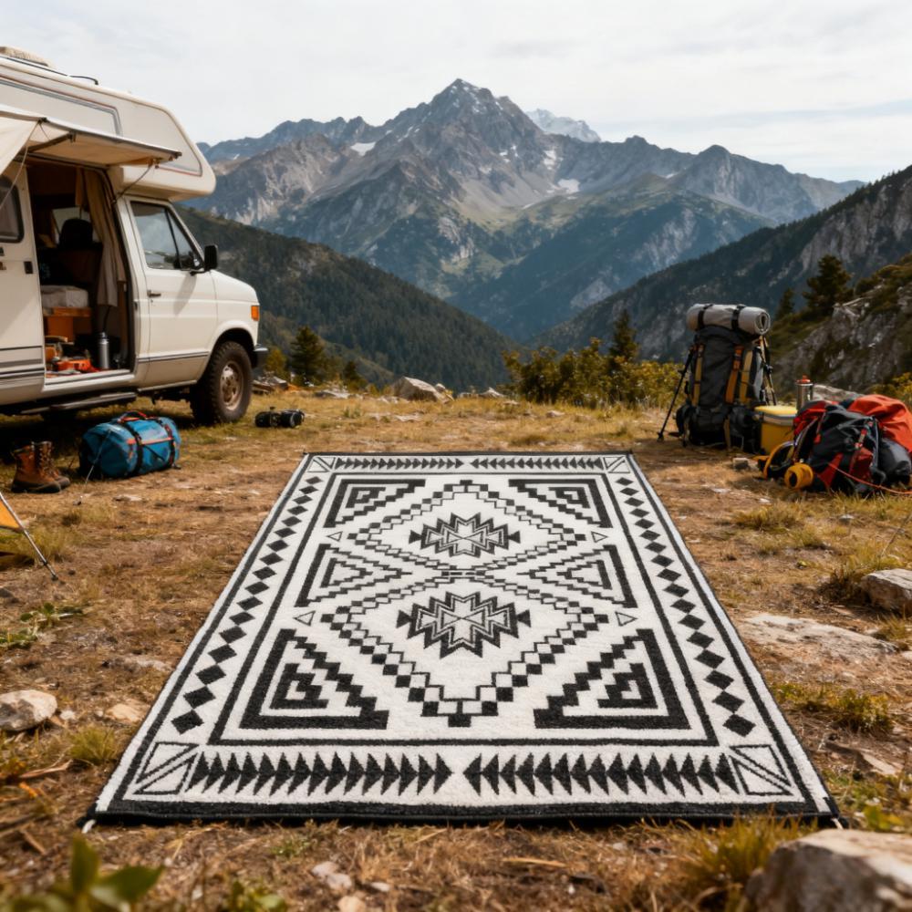 Outdoor Rug,Reversible Outdoor Rug, Waterproof Plastic Straw with Carry Bag
