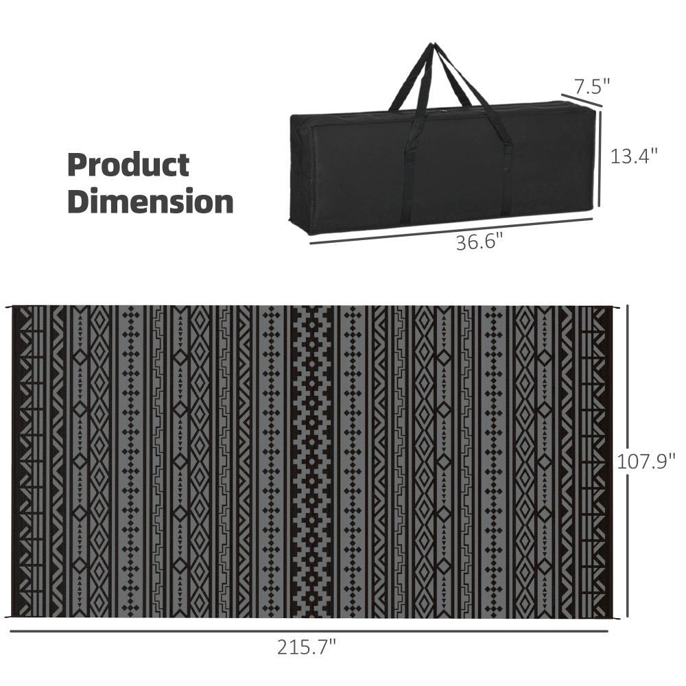 Patio Rug,Outdoor Rug,Reversible Outdoor Rug, Waterproof Plastic Straw with Carry Bag