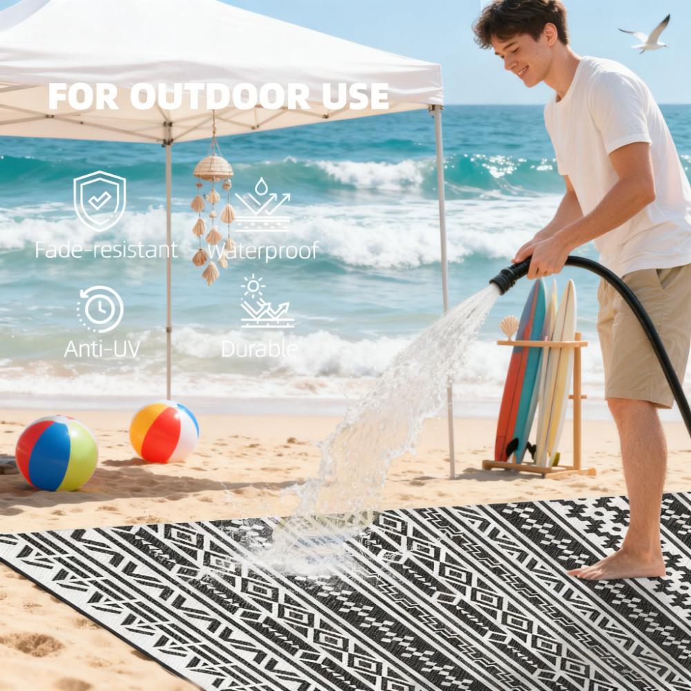 Patio Rug,Outdoor Rug,Reversible Outdoor Rug, Waterproof Plastic Straw with Carry Bag