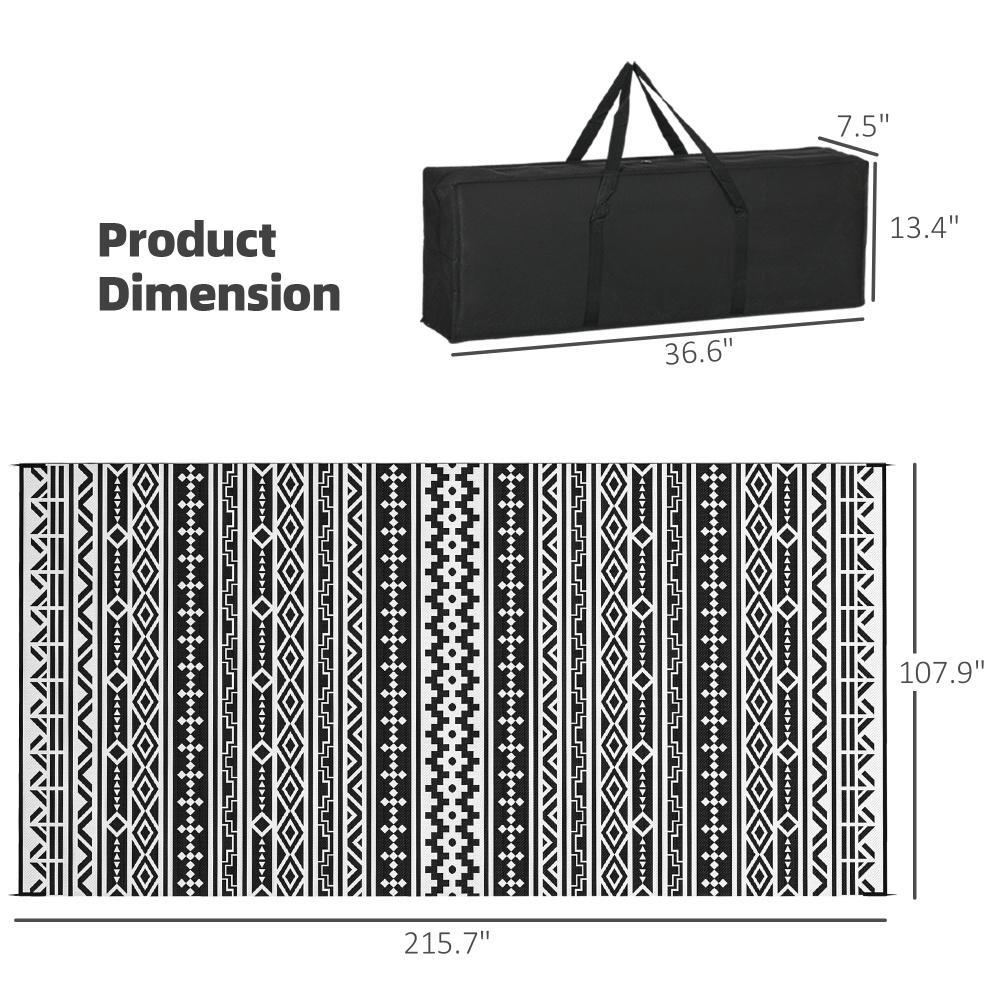 Patio Rug,Outdoor Rug,Reversible Outdoor Rug, Waterproof Plastic Straw with Carry Bag