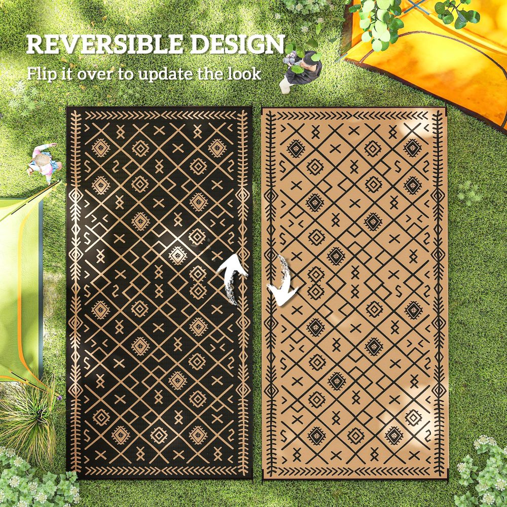 Outdoor Rug,Patio Rug,Reversible Outdoor Rug, Waterproof Plastic Straw with Carry Bag
