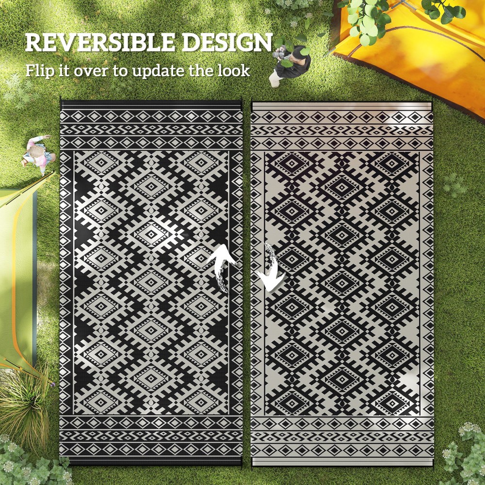 Portable Outside Camping Area Carpet Mat,Reversible Rug,Outdoor Rug for Patio for Decor
