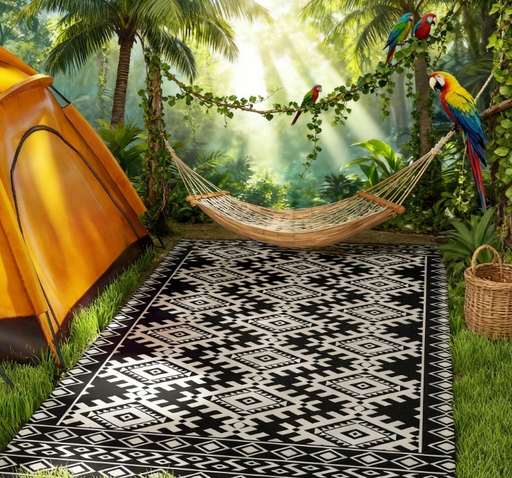 Portable Outside Camping Area Carpet Mat,Reversible Rug,Outdoor Rug for Patio for Decor