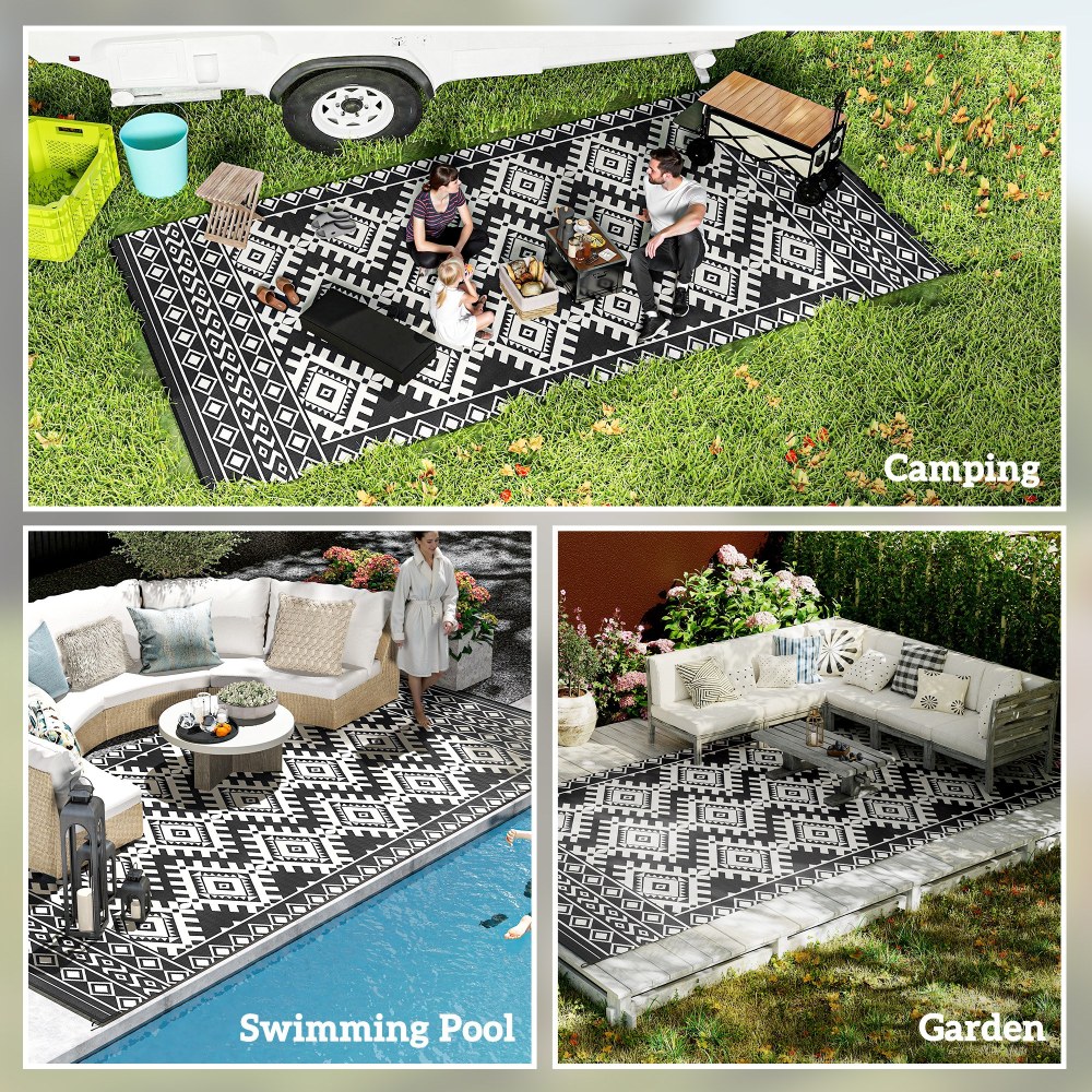 Portable Outside Camping Area Carpet Mat,Reversible Rug,Outdoor Rug for Patio for Decor