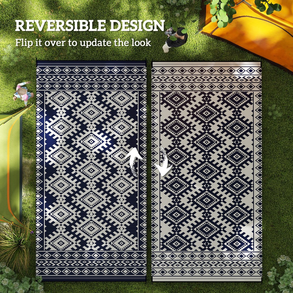 Portable Outside Camping Area Carpet Mat,Reversible Rug,Outdoor Rug for Patio for Decor