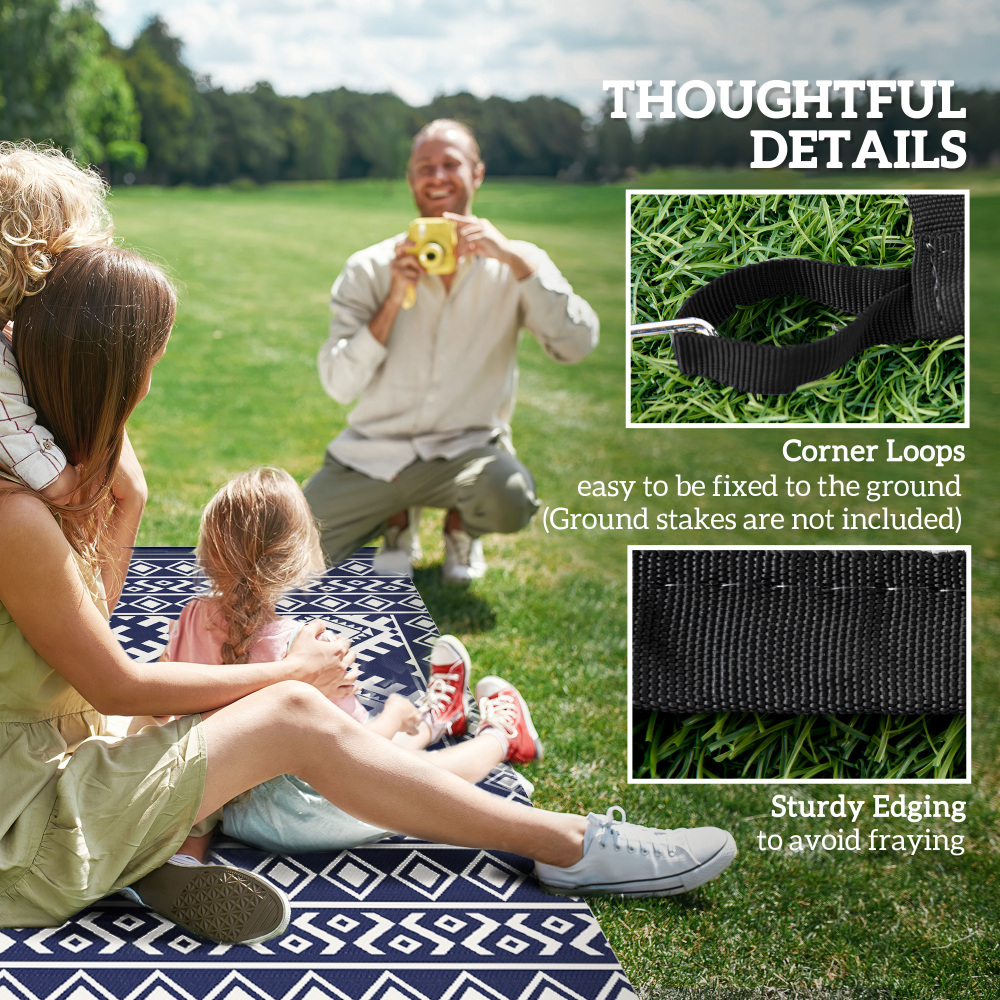 Portable Outside Camping Area Carpet Mat,Reversible Rug,Outdoor Rug for Patio for Decor