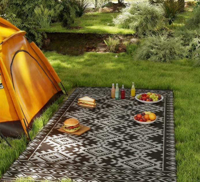 Portable Outside Camping Area Carpet Mat,Reversible Rug,Outdoor Rug for Patio for Decor