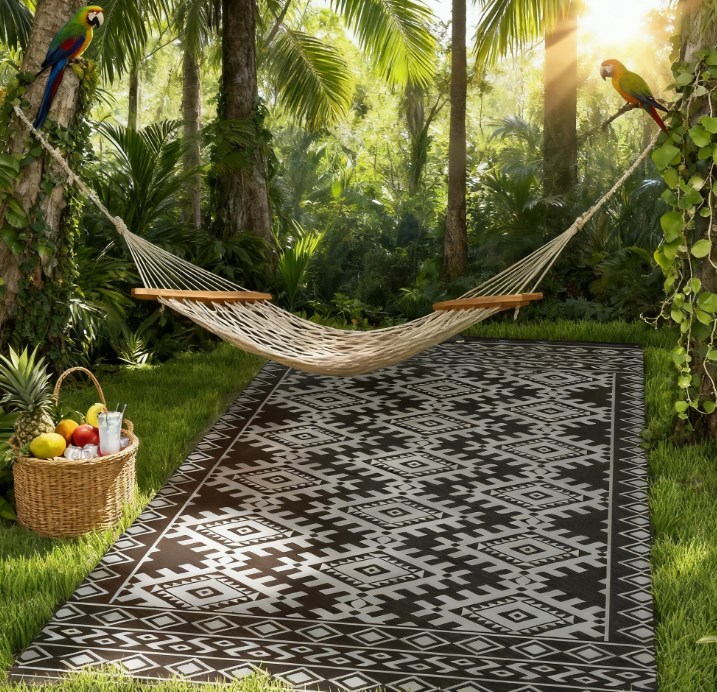 Portable Outside Camping Area Carpet Mat,Reversible Rug,Outdoor Rug for Patio for Decor