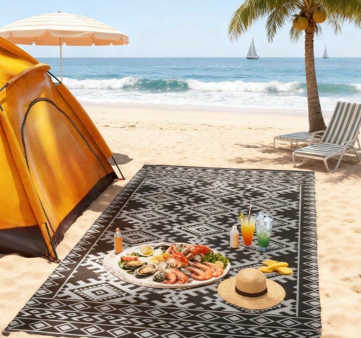 Portable Outside Camping Area Carpet Mat,Reversible Rug,Outdoor Rug for Patio for Decor