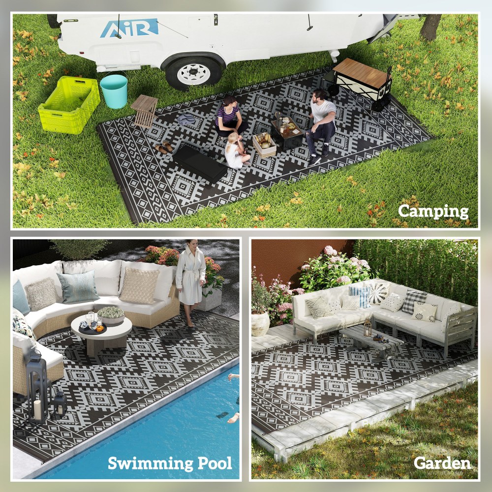Portable Outside Camping Area Carpet Mat,Reversible Rug,Outdoor Rug for Patio for Decor