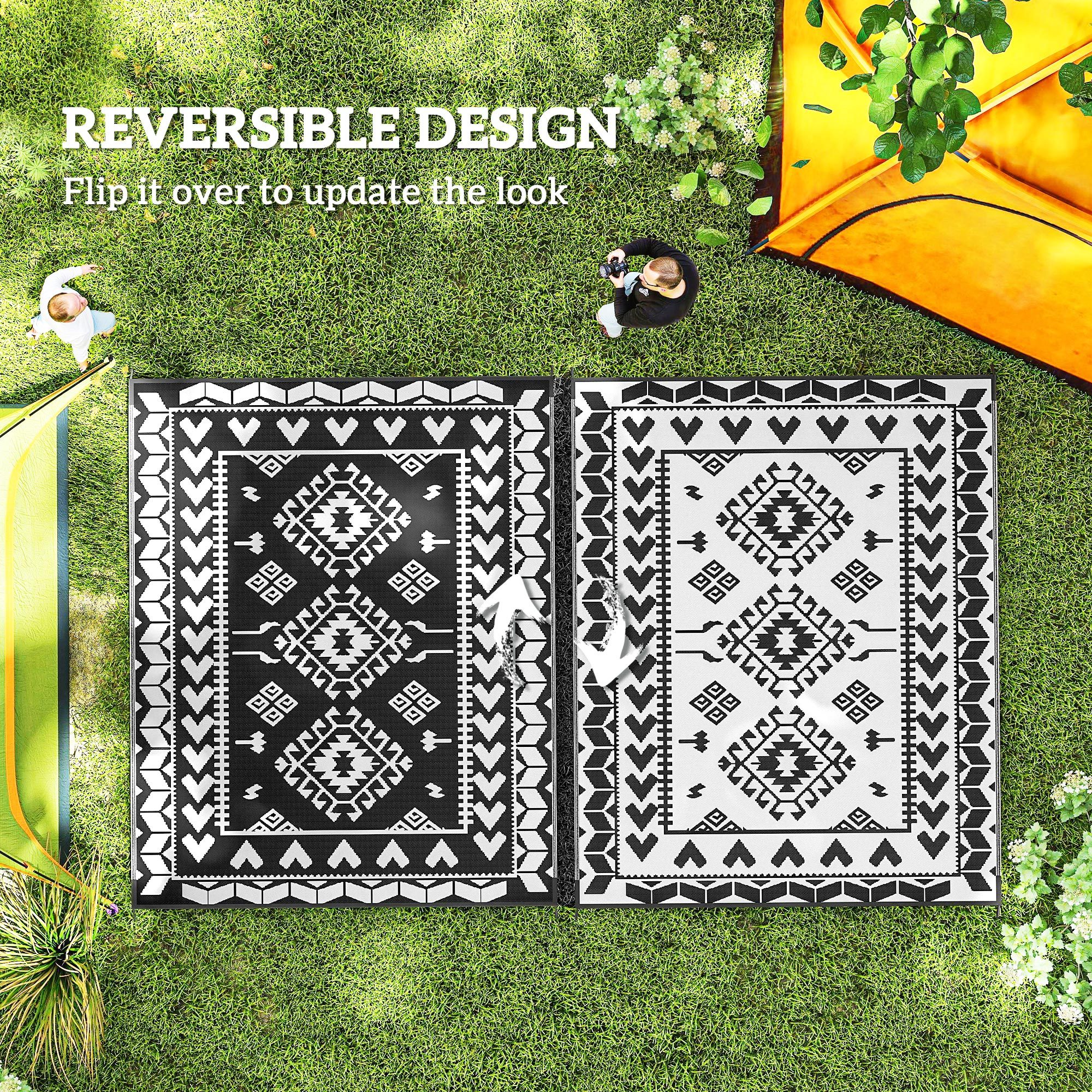 Patio Rug for Decor,Portable Outside Camping Area Carpet Mat,Reversible Rug,for Indoor and Outdoor