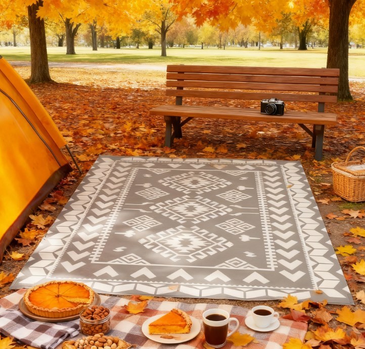 Patio Rug for Decor,Portable Outside Camping Area Carpet Mat,Reversible Rug,for Indoor and Outdoor
