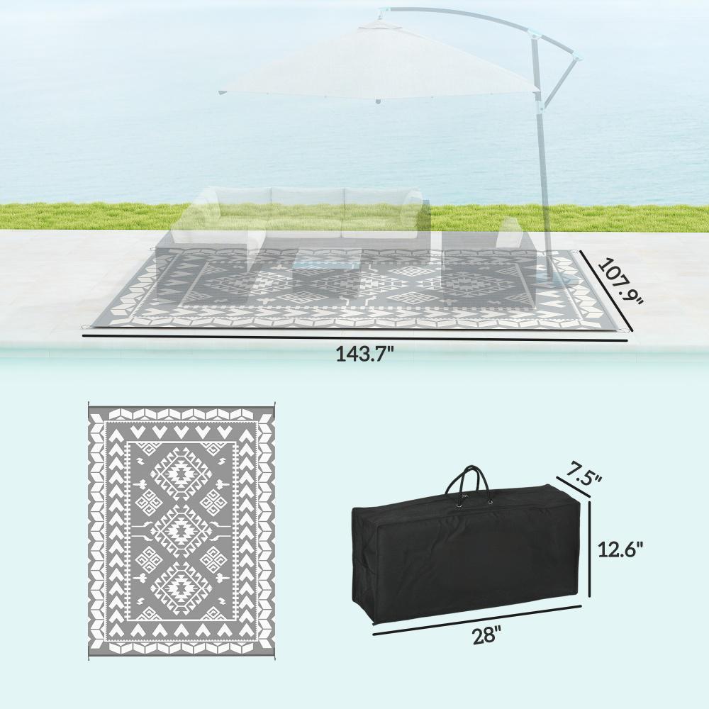 Patio Rug for Decor,Portable Outside Camping Area Carpet Mat,Reversible Rug,for Indoor and Outdoor
