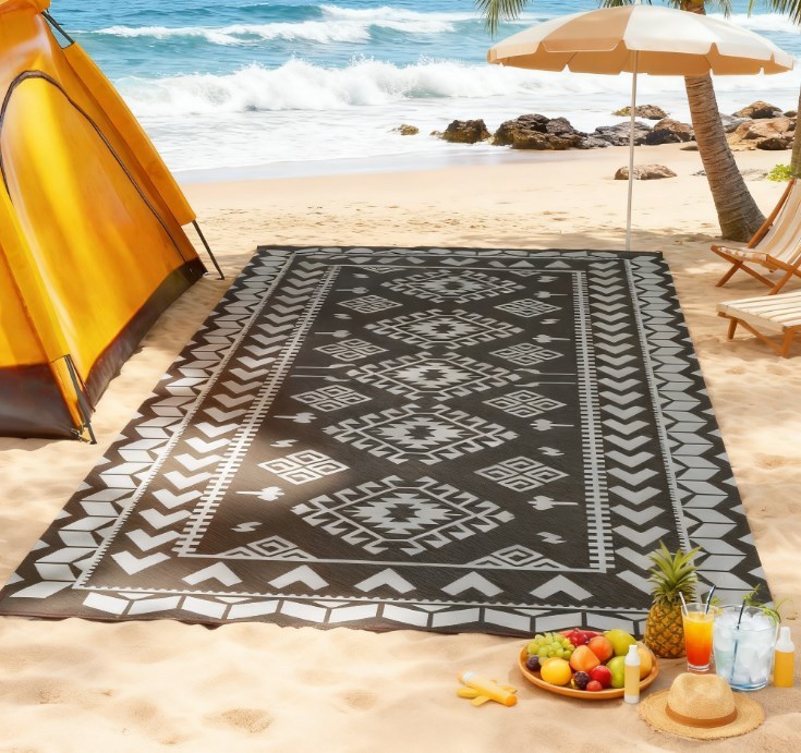 Outdoor Rug for Patio for Decor,Portable Outside Camping Area Carpet Mat,Reversible Rug,for Backyard Porch,Picnic