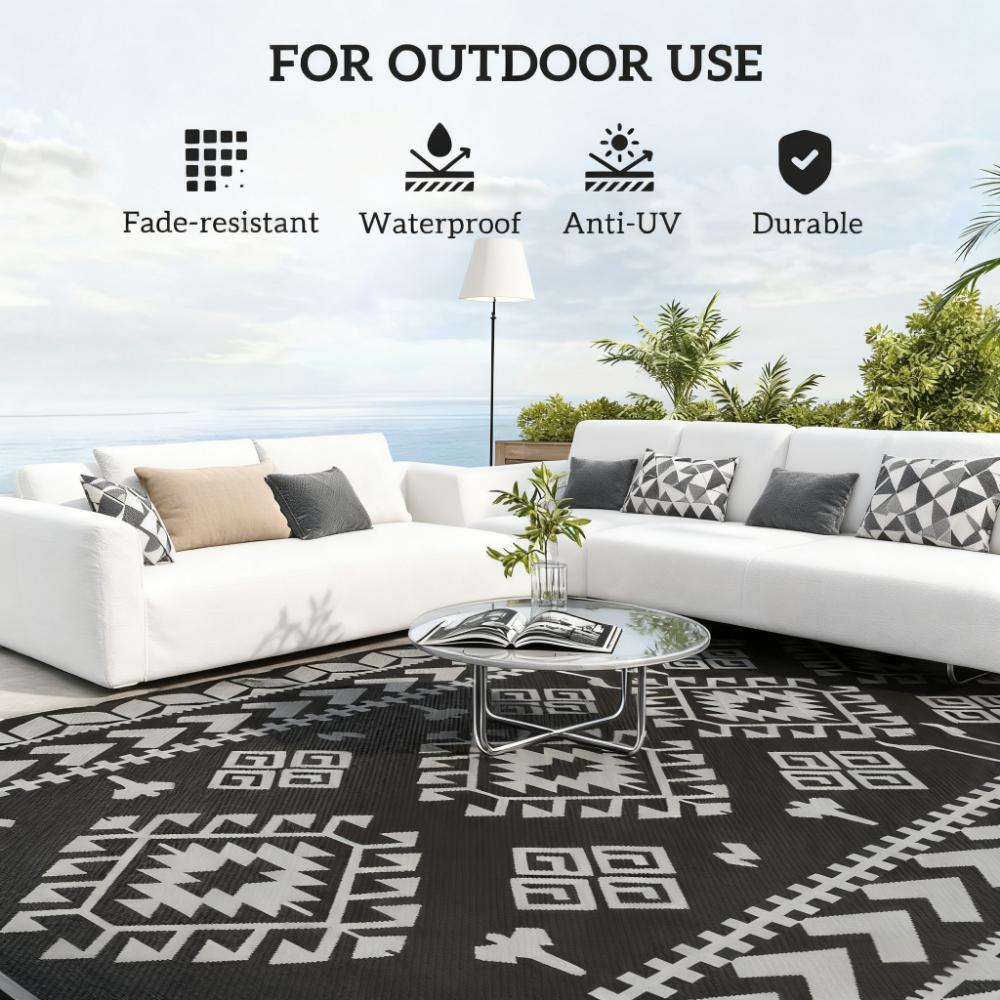 Outdoor Rug for Patio for Decor,Portable Outside Camping Area Carpet Mat,Reversible Rug,for Backyard Porch,Picnic