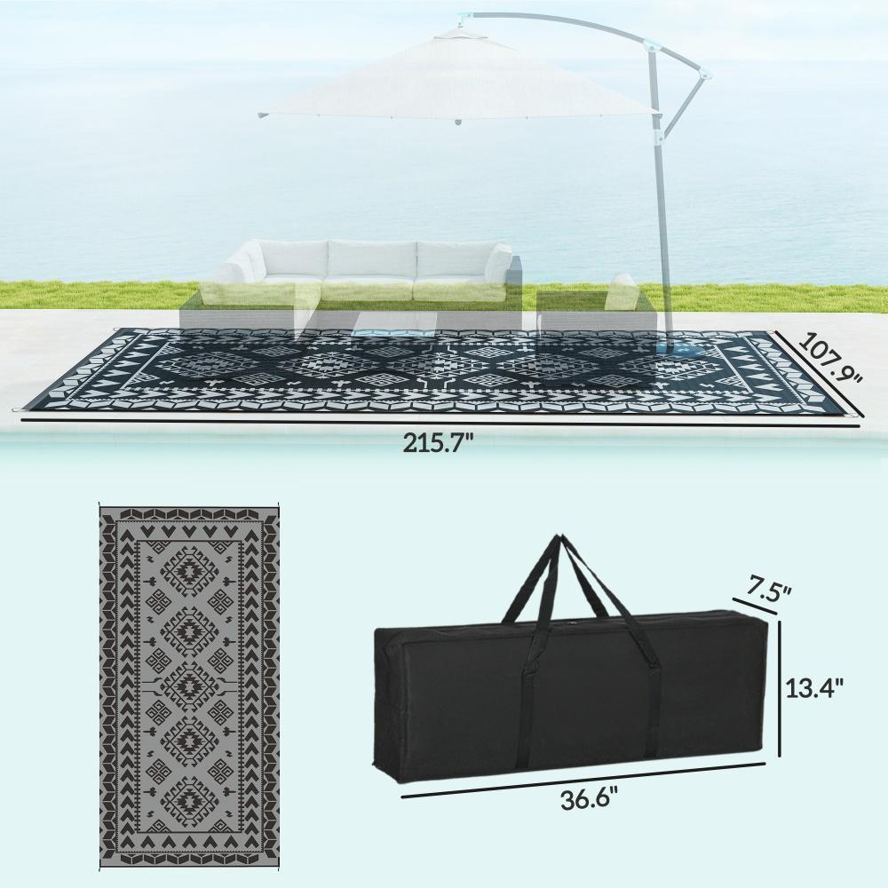 Outdoor Rug for Patio for Decor,Portable Outside Camping Area Carpet Mat,Reversible Rug,for Backyard Porch,Picnic