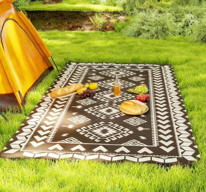 Outdoor Rug for Patio for Decor,Portable Outside Camping Area Carpet Mat,Reversible Rug,for Backyard Porch,Picnic