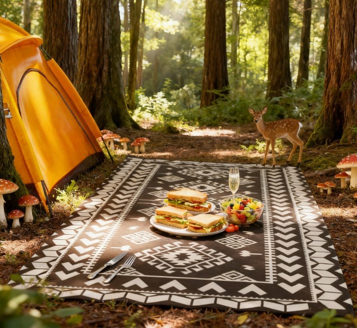 Outdoor Rug for Patio for Decor,Portable Outside Camping Area Carpet Mat,Reversible Rug,for Backyard Porch,Picnic