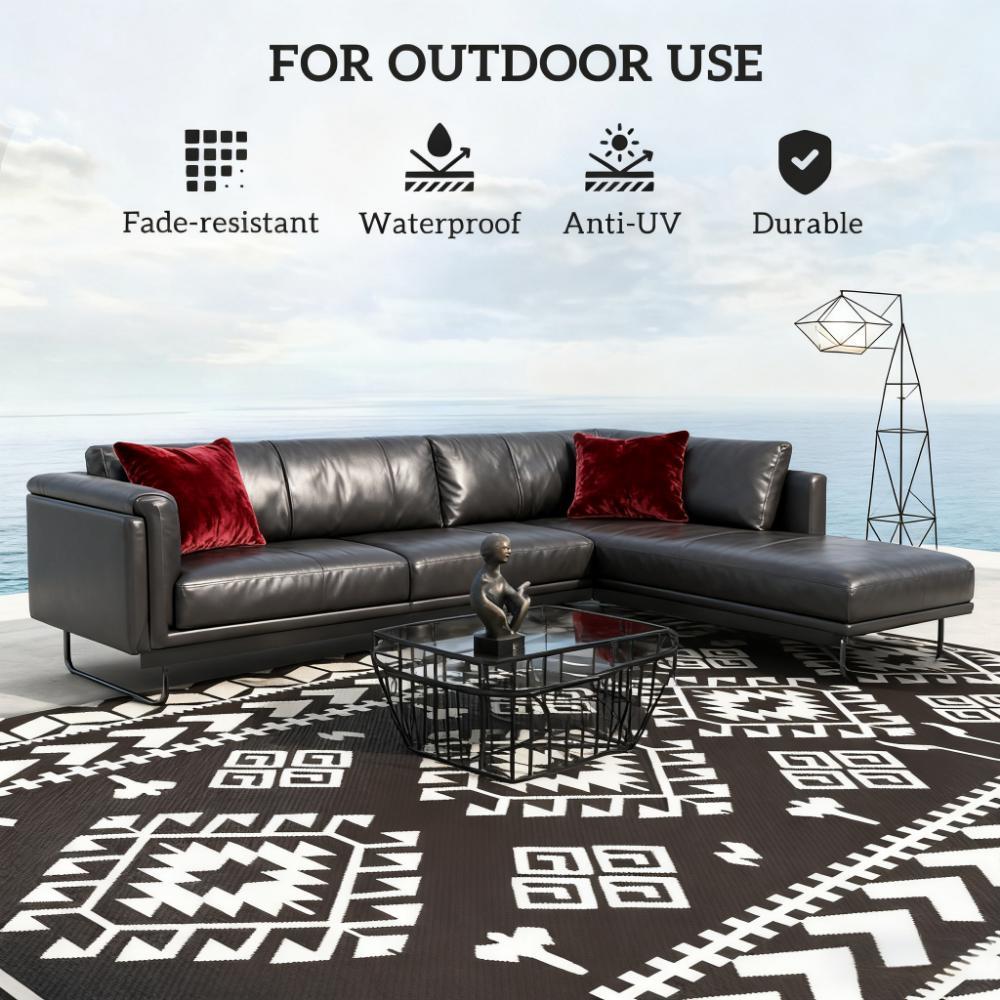 Outdoor Rug for Patio for Decor,Portable Outside Camping Area Carpet Mat,Reversible Rug,for Backyard Porch,Picnic