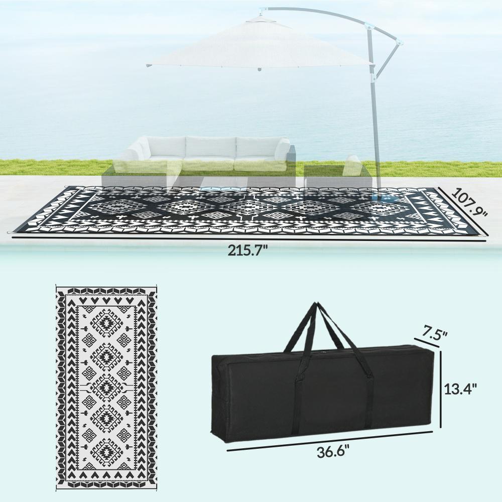 Outdoor Rug for Patio for Decor,Portable Outside Camping Area Carpet Mat,Reversible Rug,for Backyard Porch,Picnic