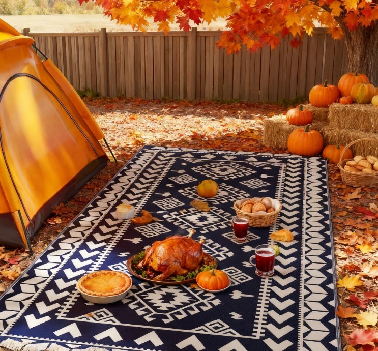 Outdoor Rug for Patio for Decor,Portable Outside Camping Area Carpet Mat,Reversible Rug,for Backyard Porch,Picnic