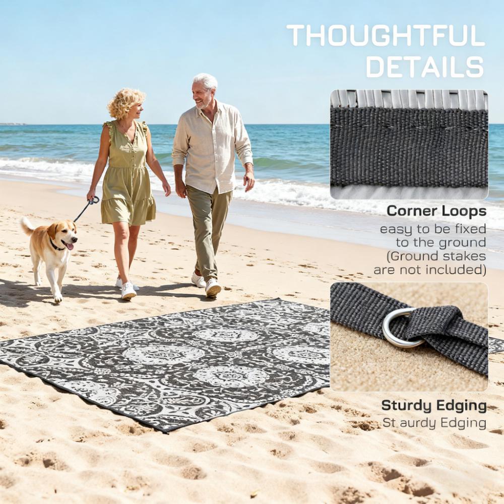 Portable OutsideCamping Carpet Mat,Reversible Plastic Straw Rug for Picnic,Outdoor Rug for Patio,Waterproof Large Mat