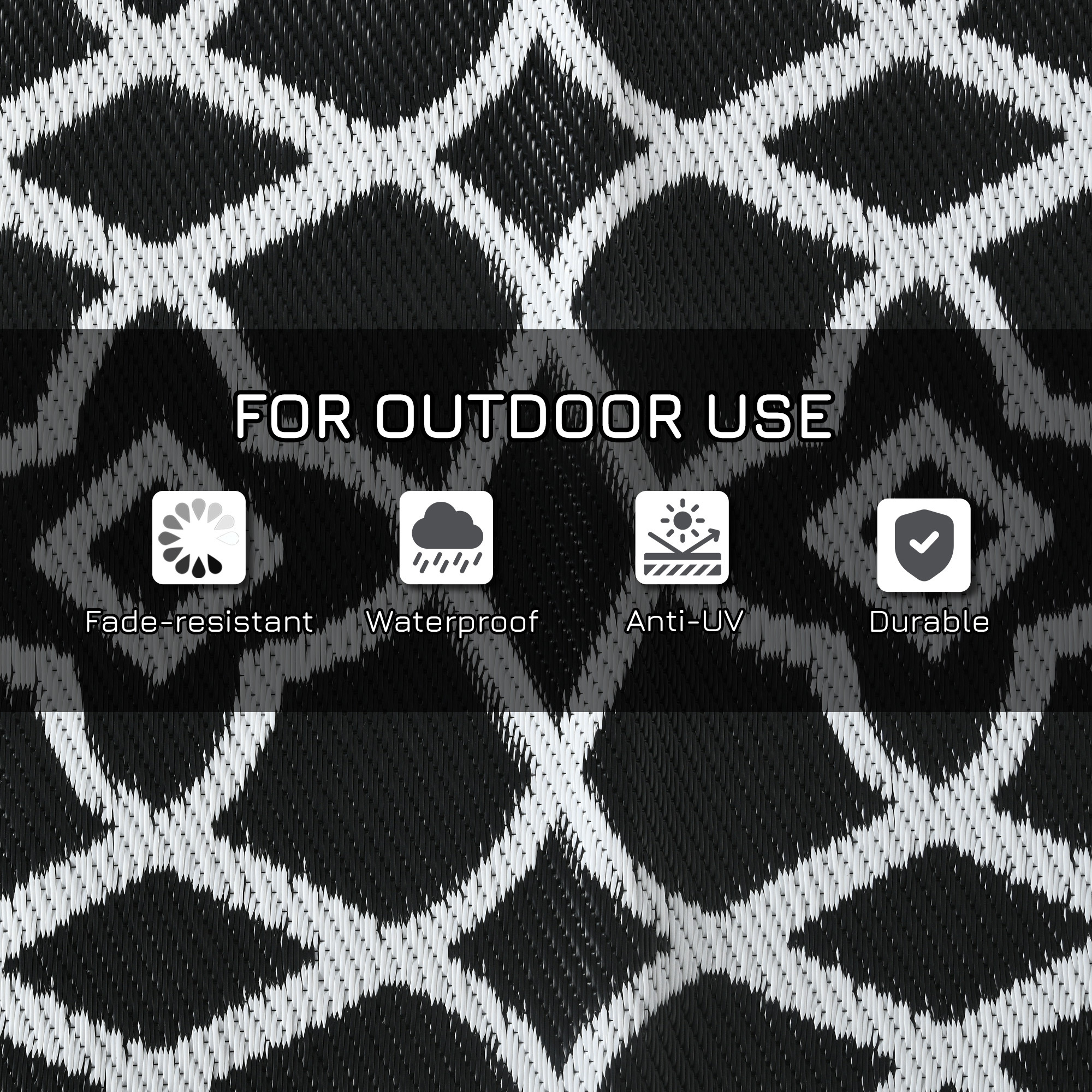 Patio Rug,Reversible Outdoor Rug Carpet RV Camping Rugs with Carry Bag