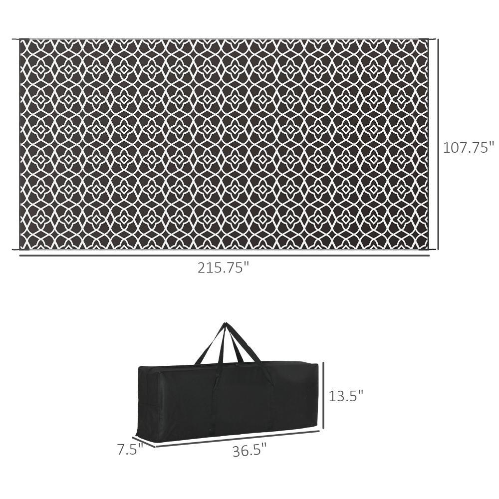 Patio Rug,Reversible Outdoor Rug Carpet RV Camping Rugs with Carry Bag