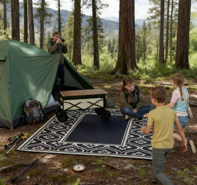 Outdoor Rug,Patio Rug,Reversible Outdoor Rug,Waterproof Plastic Straw with Carry Bag