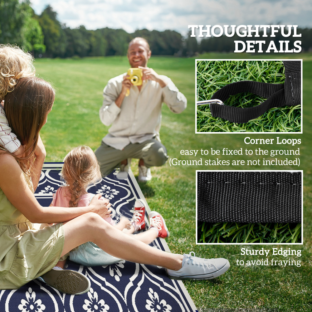 Outdoor Rug,Patio Rug,Reversible Outdoor Rug,Waterproof Plastic Straw with Carry Bag