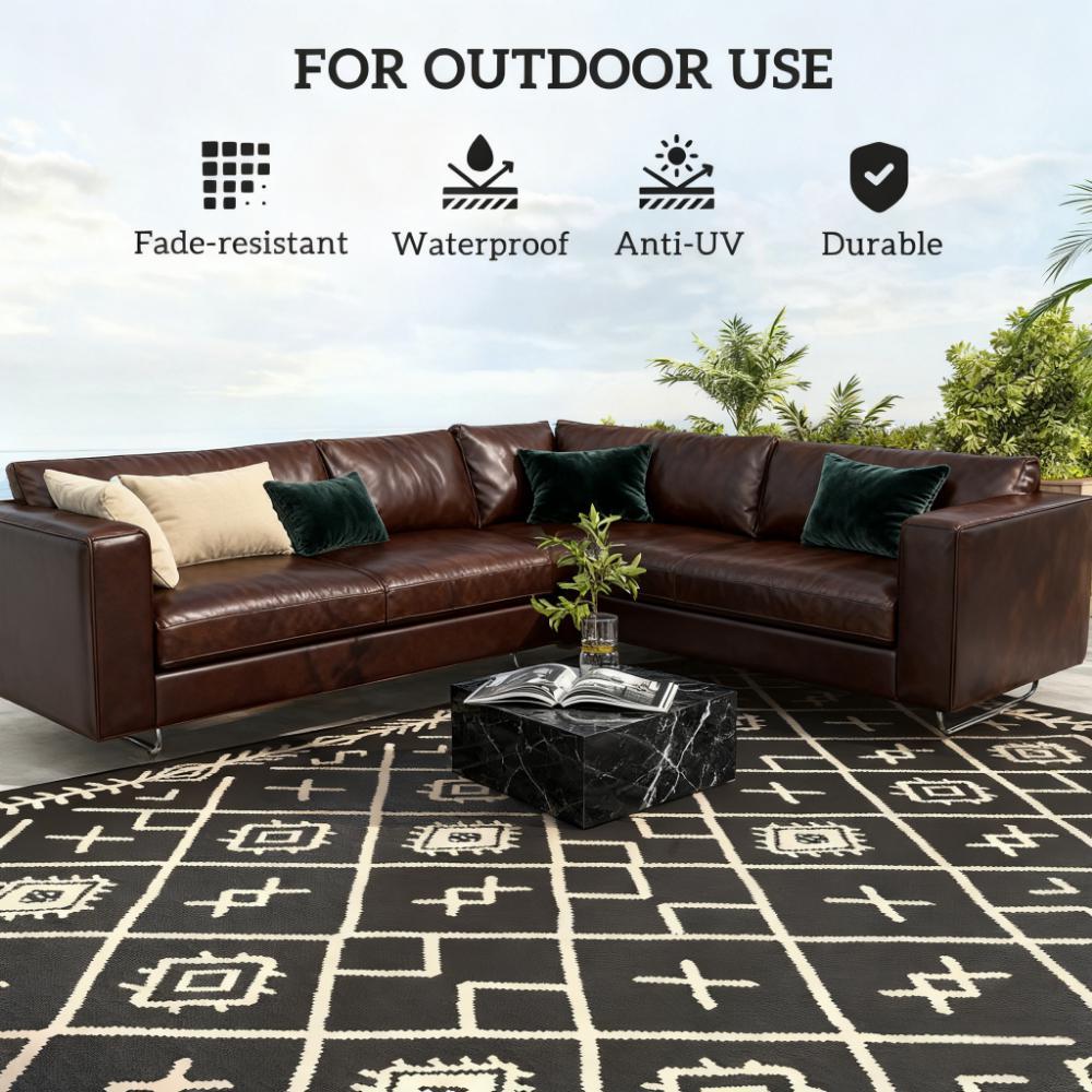 Easy to Carry Outdoor Rug,Patio Rug,Reversible Outdoor Rug, Waterproof Plastic Straw with Carry Bag