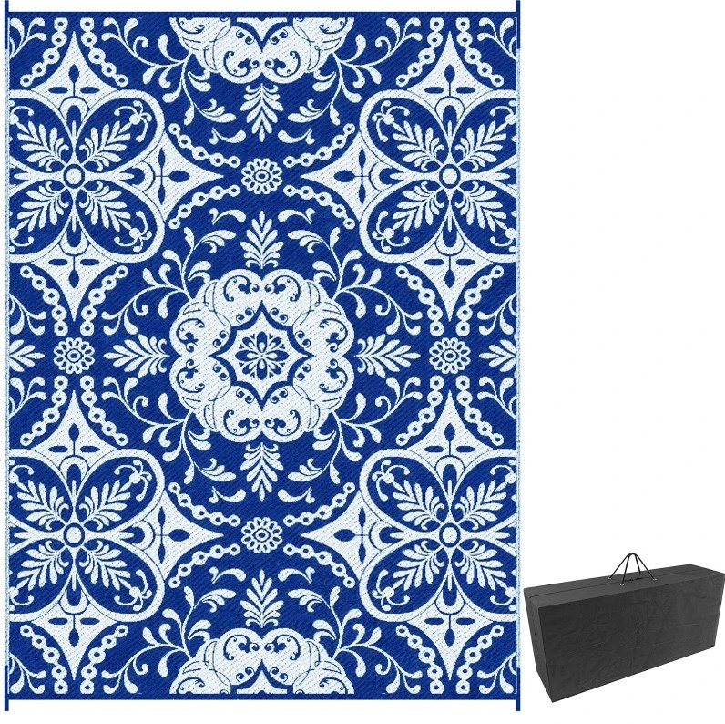 Reversible Plastic Straw Rug,Outdoor Rug for Patio for Decor, Portable Outside Camping Area Carpet Mat for Backyard Porch,Picnic