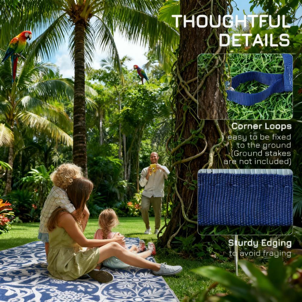 Reversible Plastic Straw Rug,Outdoor Rug for Patio for Decor, Portable Outside Camping Area Carpet Mat for Backyard Porch,Picnic