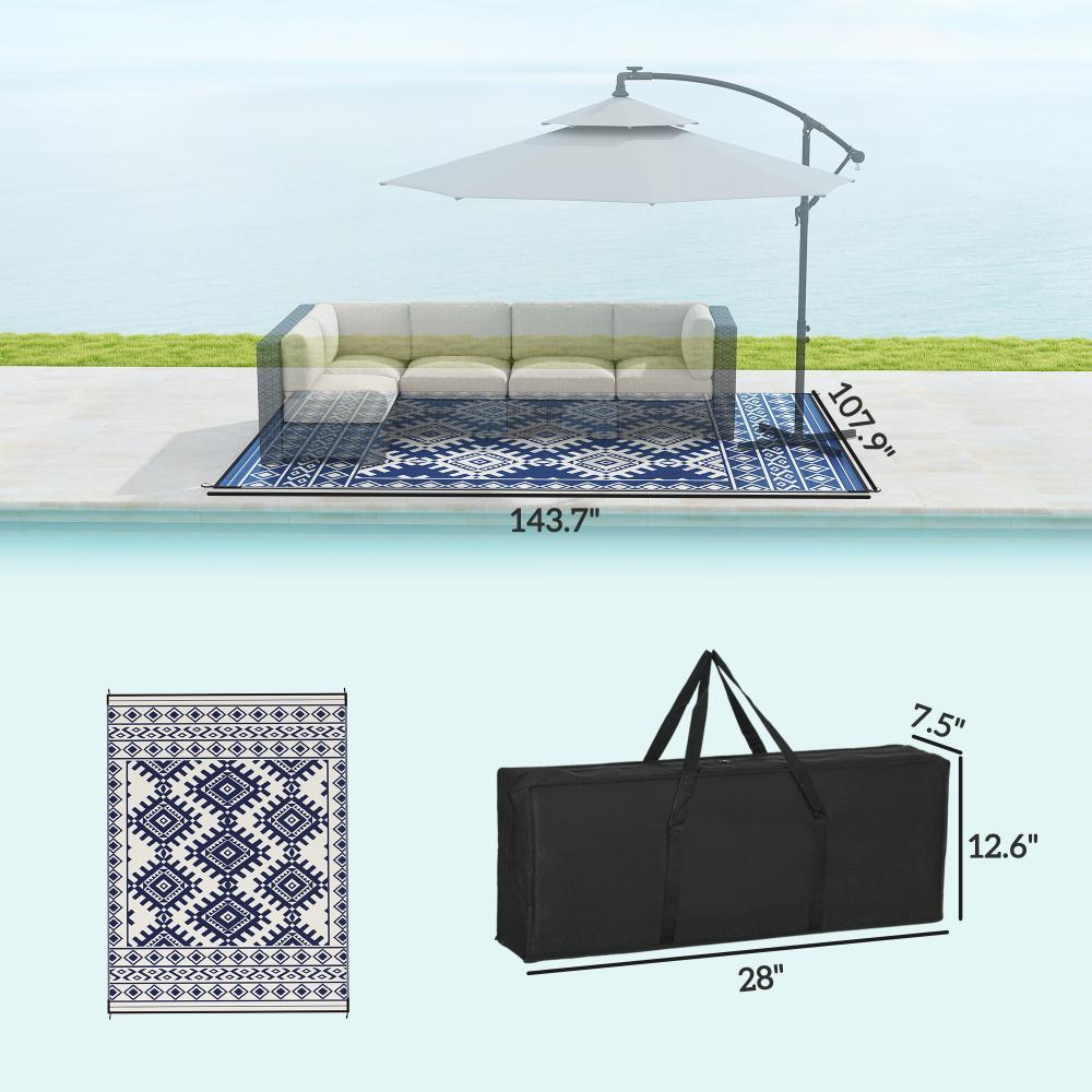 Reversible Rug,Outdoor Rug for Patio for Decor, Portable Outside Camping Area Carpet Ma