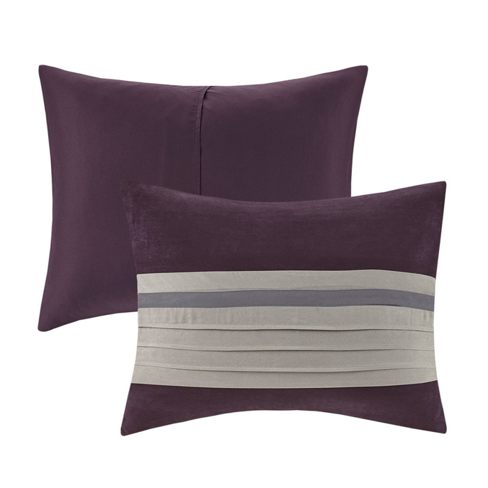 7 PC Pieced Faux Suede Comforter Set