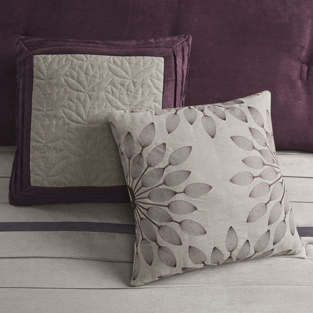 7 PC Pieced Faux Suede Comforter Set