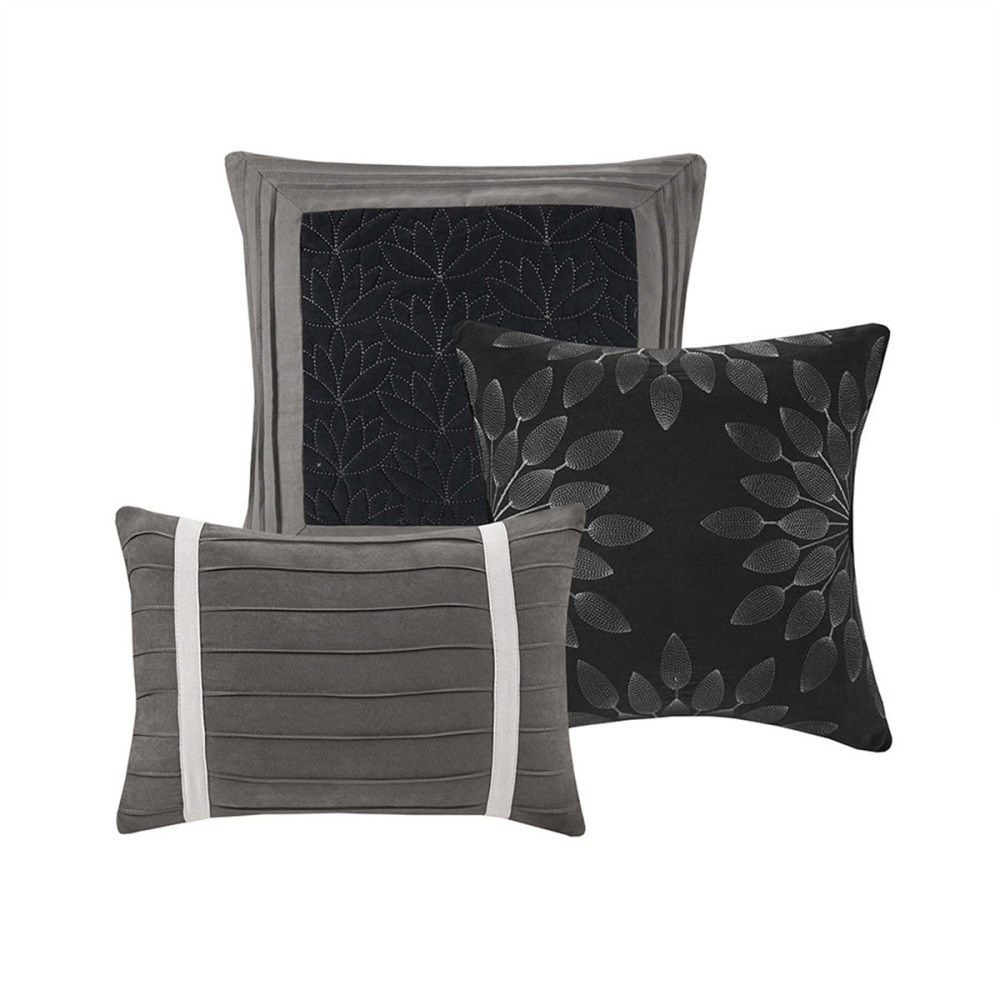 7 PC Pieced Faux Suede Comforter Set